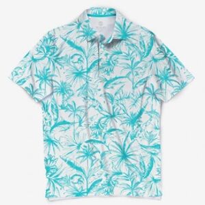 Scales Gear Loose Lines Performance Polo in Aqua | SMALL NWT